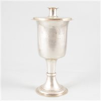 Lot 119 - George II silver chalice and paten, London, 1744.