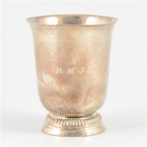 Lot 32 - French silver beaker, Sainte Menehould, circa 1750-60.