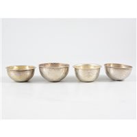 Lot 9 - Collection of four Norwegian silver wine cups, early 19th century.