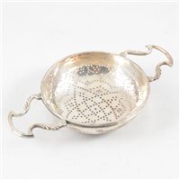 Lot 92 - George II silver strainer, maker's mark unclear, London, probably 1742.