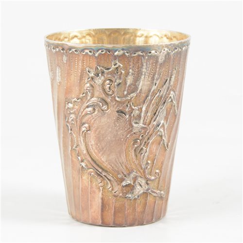 Lot 34 - Rococo Revival silver beaker, France, 800 Standard, post 1838.