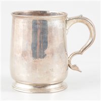 Lot 603 - George II style silver mug, marks cancelled, remarked London 2019