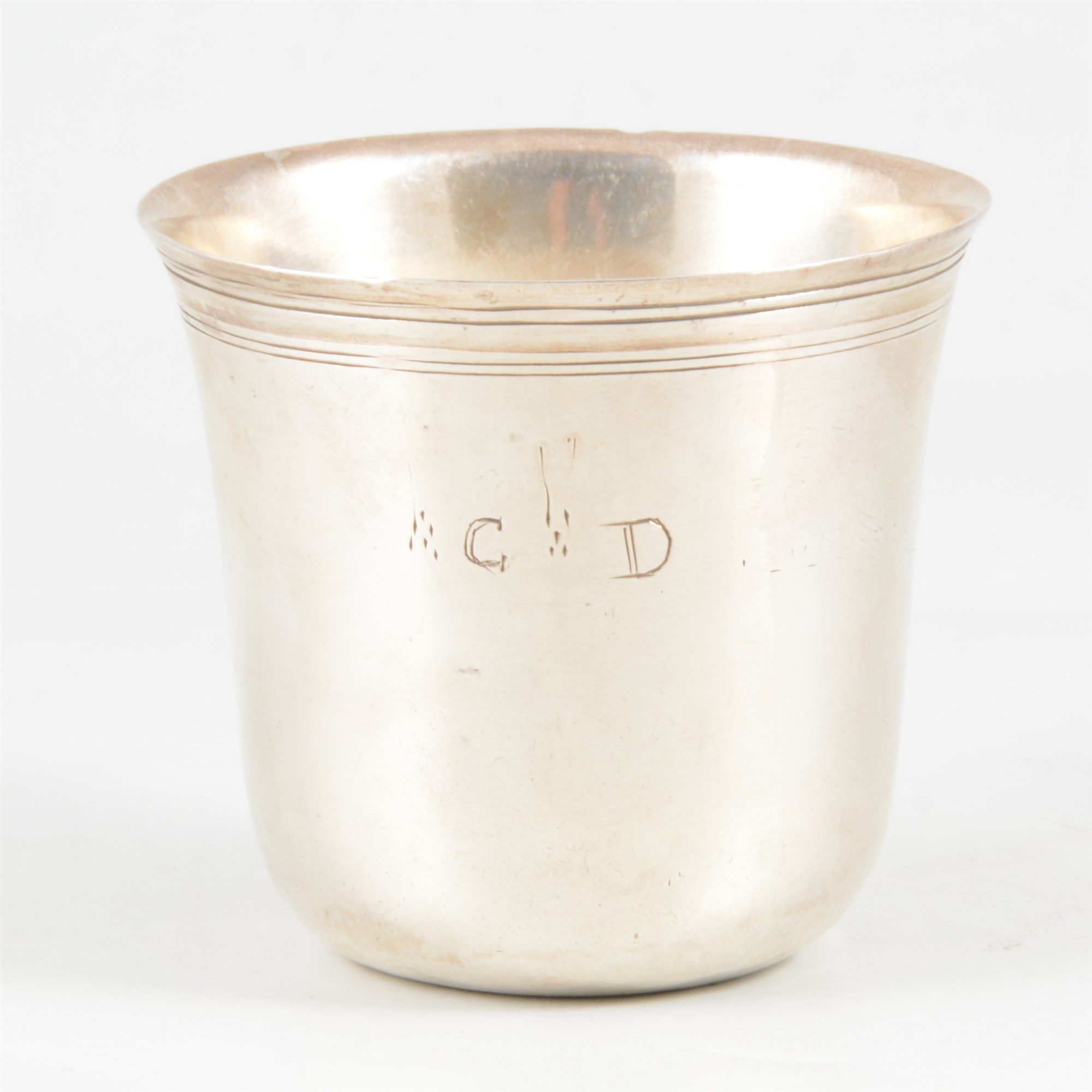 Lot 37 French silver beaker, maker's mark PBG, 18th