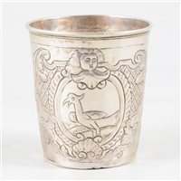 Lot 60 - Russian silver beaker, possibly Timofye Siluyarnov, Moscow, circa 1800.