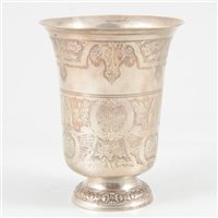 Lot 389 - French silver bell-shape pedestal beaker, Louis Joseph Thomas, Paris, circa 1795.