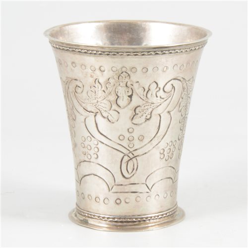 Lot 4 - Small Scandinavian silver beaker, 19th century.
