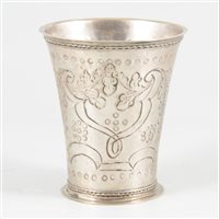Lot 4 - Small Scandinavian silver beaker, 19th century.
