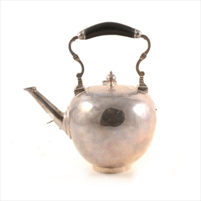 Lot 411 - George II style tea kettle, marks cancelled