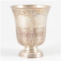Lot 45 - French silver bell-shape pedestal beaker, Pierre Auger, first half 18th century.