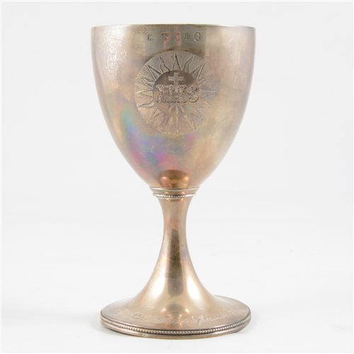 Lot 117 - George III silver chalice, Hester Bateman, London 1787.