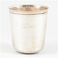 Lot 46 - Small French silver beaker, possibly Louis Alexandre Bruneau, Paris 1820's.