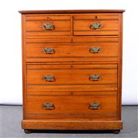 Lot 338 - Victorian satin walnut chest of drawers,...