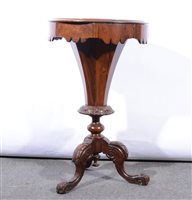 Lot 412 - Victorian walnut trumpet work table