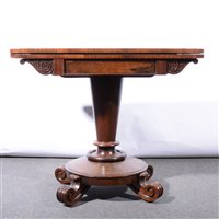 Lot 335 - Victorian rosewood card table, rectangular...