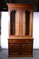 Lot 348 - Victorian oak bookcase, cavetto moulded...