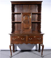 Lot 374 - George III style oak dresser, early 20th...