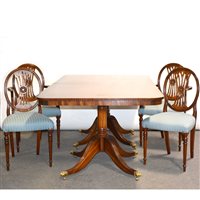 Lot 460 - Reproduction mahogany twin pedestal dining table