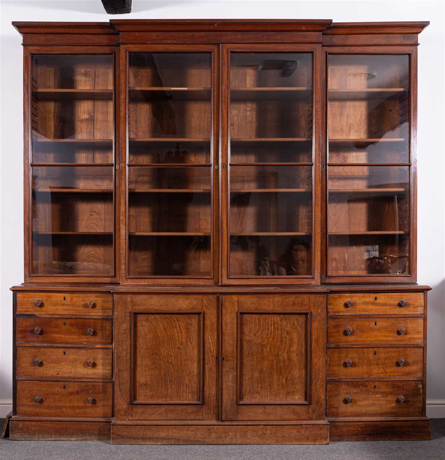 Lot 496 An Early Victorian Mahogany Breakfront