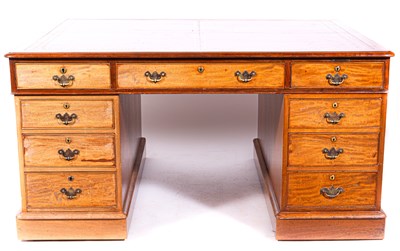 Lot 495 - A Victorian mahogany partner's desk