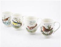 Lot 101 - Set of six Portmeirion Birds of Britain tankards and two egg cups (8)