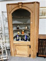 Lot 446 - A large pine corner cupboard, late 19th Century