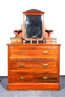 Lot 466 - Edwardian mahogany mirror-backed dressing chest.