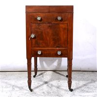 Lot 458 - Georgian mahogany washstand with fold-out top.