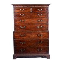 Lot 363 - George III mahogany chest on chest.