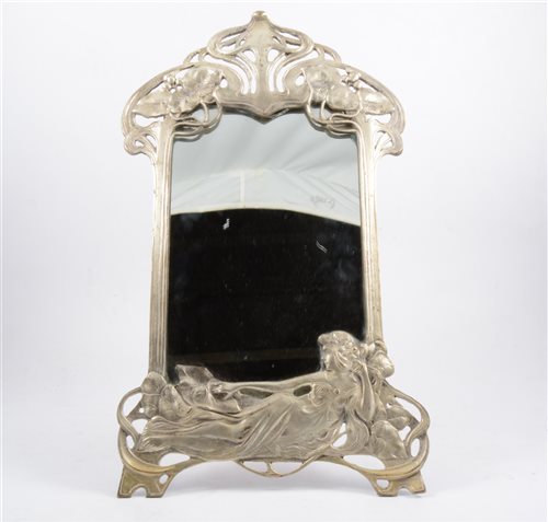 Lot 241 - A late 20th Century Art Nouveau style easel mirror