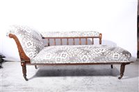 Lot 408 - An Edwardian mahogany framed chaise longue.