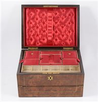 Lot 120 - Victorian walnut triple-folding writing box