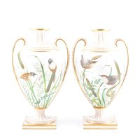 Lot 254 - Pair of Kerr & Binns Period Worcester porcelain vases, 1852-1862.