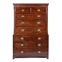 Lot 370 - George III mahogany chest on chest