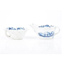 Lot 248 - First Period Worcester blue and white butter-boat