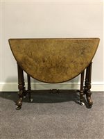 Lot 356 - A Victorian figured walnut Sutherland table.