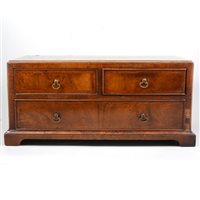 Lot 92 - George II walnut table-top chest, 18th Century