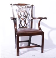 Lot 429 - Georgian mahogany framed carver chair