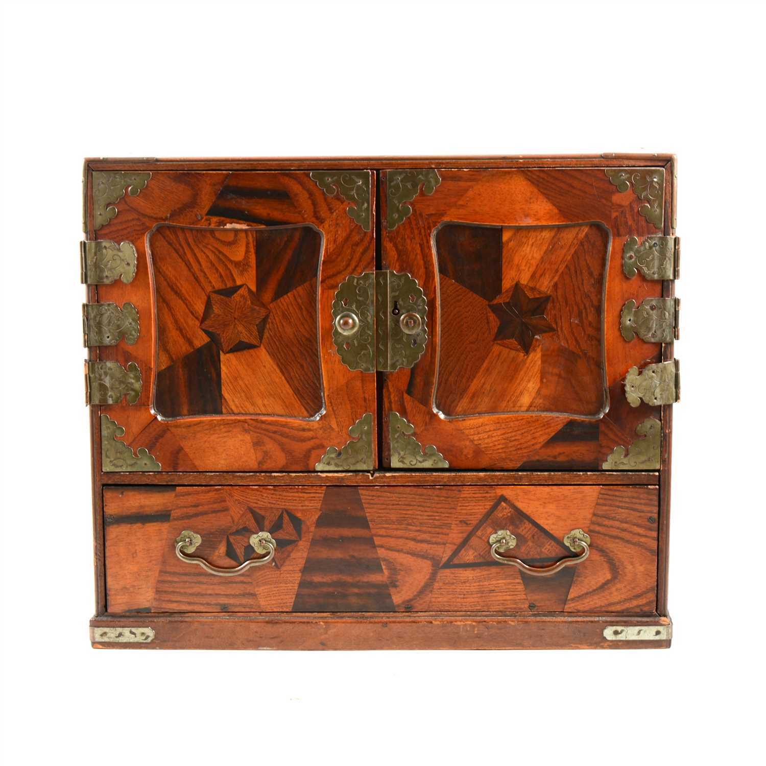 Lot 122 - Japanese parquetry table cabinet