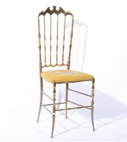 Lot 428 - Brass Chiavari opera chair.