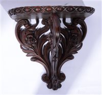 Lot 437 - Victorian carved walnut wall bracket