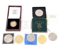 Lot 333A - Sovereign and other coins (7).