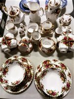 Lot 41 - Royal Albert Old Country Roses part tea service, vases, bowls, etc.