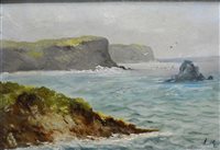 Lot 309 - English school, a pair of coastal scenes, oil on board