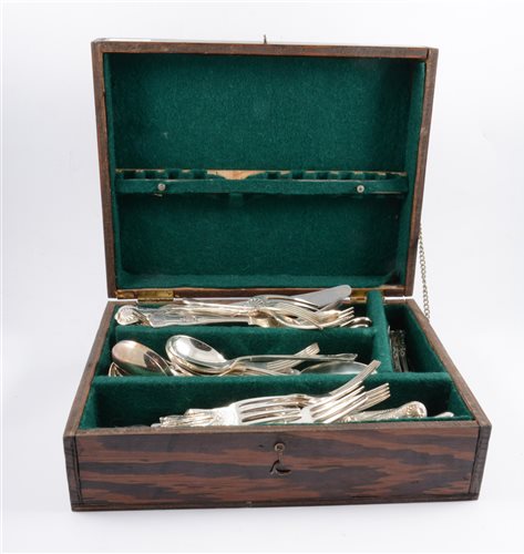 Lot 89 - A part canteen of silver plated Kings pattern cutlery