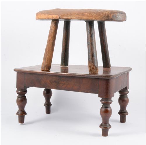 Lot 123 - Small mahogany stool
