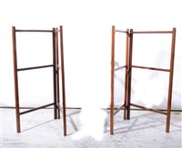 Lot 362 - A pair of mahogany towel rails, single bedroom chair, and pair of nightstands.