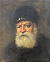 Lot 269 - Oil on canvas, portrait of a 19th century, fisherman with beard, 49cm x 38cm, signed F. Schiman?
