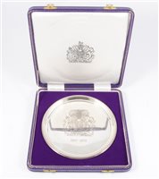 Lot 261 - Silver boxed commemorative salver, 1947-1972, Royal Silver Wedding