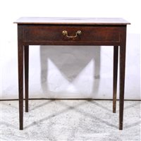 Lot 400 - 19th Century oak side table, single frieze drawer