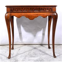 Lot 454 - A mahogany hall table, fretted key frieze.